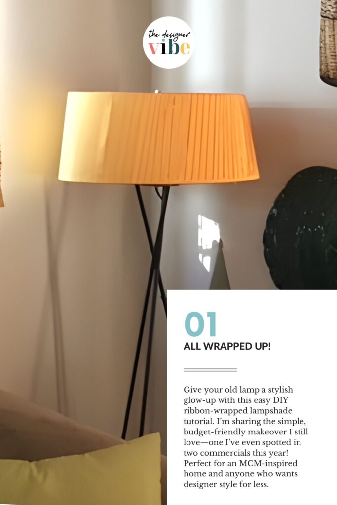 diy ribbon wrapped lampshade tutorial