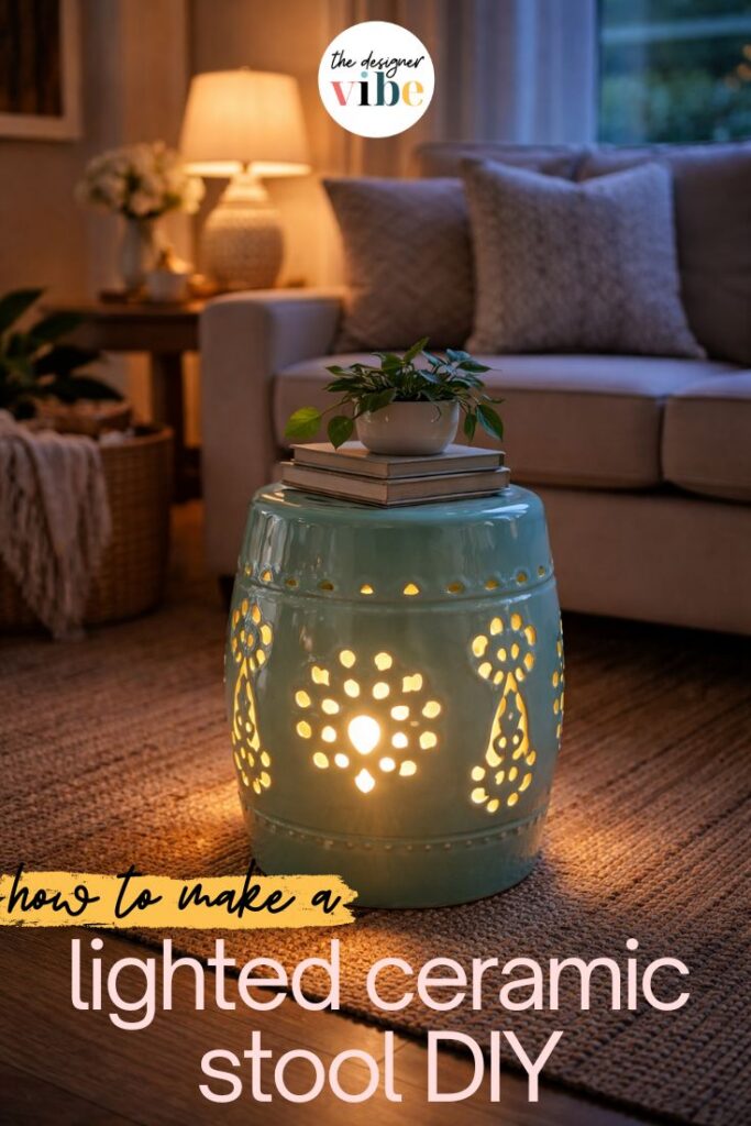 lighted ceramic stool