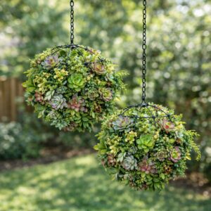 DIY Faux Hanging Succulent Ball (Dollar Tree Edition)
